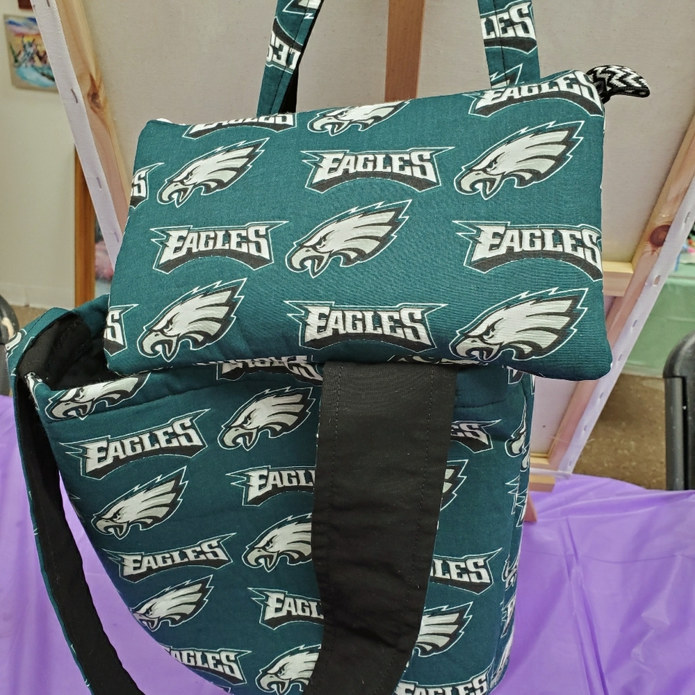 Philadelphia eagles tote bag and zipper purse